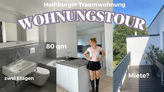 LEERE WOHNUNGTOUR unsere neue Traumwohnung in Hamburg Neubau zwei Etagen zwei BalkoneBäder [upl. by Ellesor]