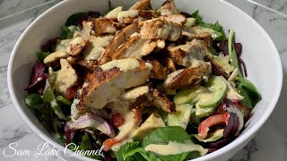 RECETTE DE SALADE DE POULET  VINAIGRETTE MAISON  EASY HEALTHY CHICKEN SALAD WITH HOMEMADE DRESSING [upl. by Mavis]