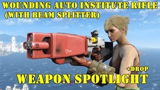 Fallout 4 Weapon Spotlights Wounding Auto Institute Rifle With Beam Splitter [upl. by Amoritta565]