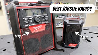 Milwaukee M18 Jobsite Radio 279220 vs Milwaukee M12 Radio 295120  Best Bluetooth Radio [upl. by Esme318]