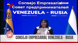 Delcy Rodríguez en reunión entre empresarios de Rusia y Venezuela 6 noviembre 2024 [upl. by Isaak]