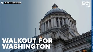 Walkout for Washington 50K state employees to demand better pay staffing [upl. by Fatima]