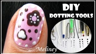 CRAFT FLOWER NAIL ART TUTORIAL  DIY DOTTING TOOL CANDY DESIGN EASY SIMPLE HOW TO SHORT NAILS [upl. by Caz899]