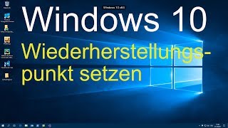 Windows 10  Wiederherstellungspunkt setzen [upl. by Milurd]