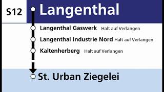 asm Ansagen » S12 Langenthal — St Urban Ziegelei  SLBahnen [upl. by Noletta650]