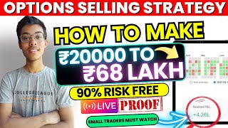 Rs20000 to 68 LAKH PROFIT  option selling with low capital  option selling strategy without risk [upl. by Kidder985]