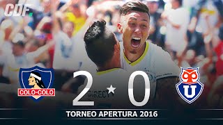 Colo Colo 2  0 Universidad de Chile  Torneo Apertura 2016  Fecha 8  CDF [upl. by Julide]