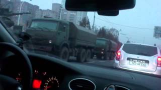 01112014 Огромная колонна российской военной техники в Донецке russian army vehicles in Donetsk [upl. by Omar730]