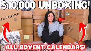 WORTH OVER 10000  Huge Advent Calendar Sneak Peak Unboxing [upl. by Narah466]