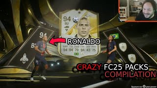 CRAZY EAFC 25 PACK OPENING  Compilation  DOUBLE WALKOUT RONALDO ICON [upl. by Wareing]