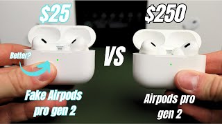 Airpods Pro gen 2 Vs Fake  Clone Better than Real [upl. by Atibat]