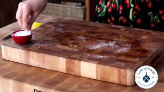 How to Clean a Wooden Cutting Board with Lemon and Salt [upl. by Aicssej]