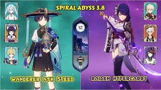 Spiral Abyss 38  Wanderer ATK Speed amp Raiden Hypercarry  Genshin Impact [upl. by Eleonore]