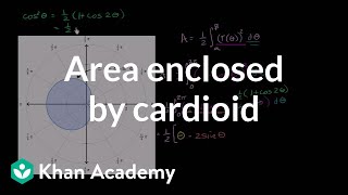 Worked example Area enclosed by cardioid  AP Calculus BC  Khan Academy [upl. by Ferro422]