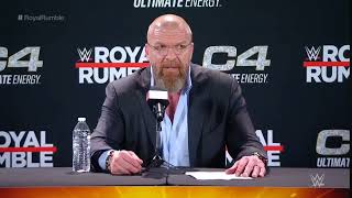 WWE Triple H talking smack about AEW Forbidden Door NJPW NJPWGLOBAL [upl. by Hterag]