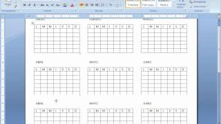 como hacer un calendario en Word 2007 [upl. by Notlaw157]