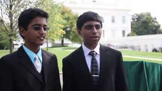 Scripps National Spelling Bee 2014 winners visit White House [upl. by Nothgiel154]