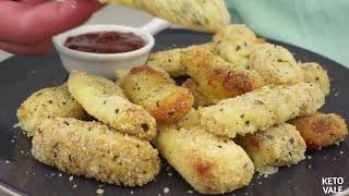 Air Fryer Mozzarella Sticks  Low Carb Keto Recipe [upl. by Zertnom]