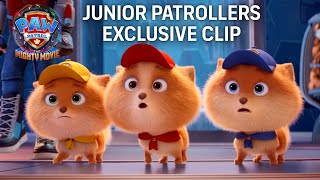 PAW Patrol The Mighty Movie  quotMeet the Junior Patrollersquot Exclusive Clip 2023 Movie [upl. by Dorita287]