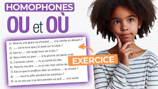 Exercice de révision sur les HOMOPHONES en OU et OÙ CM1CM26e [upl. by Eulalee965]