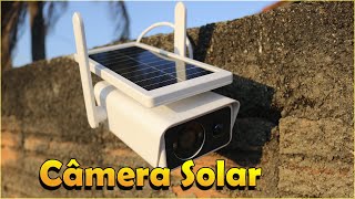 CAMERA IP SOLAR COM BATERIA ACESSO REMOTO FULL HD APP ICSEE [upl. by Aitetel314]