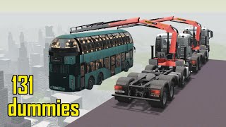 unorthodox bus crash testing with 131 dummies  beamng drive [upl. by Bergen]