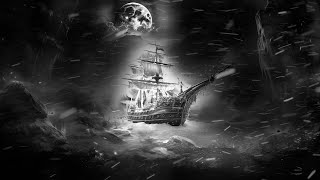 Mystical Ship Sailing Through the Night  Moonlit Stormy Adventure [upl. by Nedrud]