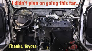 Removing the dash and repairing seats on the 2015 Toyota RAV4 rebuild project [upl. by Aketal979]