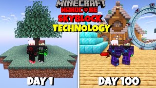 We Survived 100 Days In SKYBLOCK TECHNOLOGY In Minecraft Hardcore  Duo 100 Days [upl. by Knudson232]