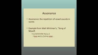 Assonance poeticdevice poetry Shorts [upl. by Cotterell]