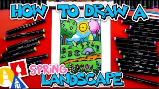 How To Draw A Spring Landscape [upl. by Reviere113]