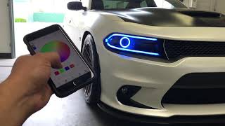 1518 Dodge Charger 392 w Multicolor RGBWA DRL amp Halos w Bluetooth Controller [upl. by Savick610]