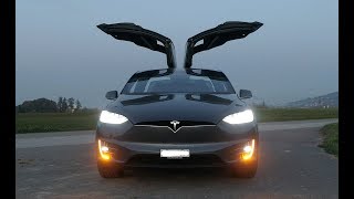 Tesla Model X  CRAZY LIGHTSHOW  Must see Full HD [upl. by Akeme]