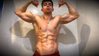 young bodybuilder showing his pumped and ripped biceps  flexing  muscle worship [upl. by Thistle459]