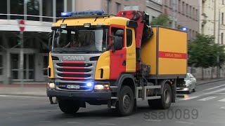 Technical Rescue Unit responding in Riga Avārijas Dienests Rīgas Satiksme LV 82015 [upl. by Peterson599]