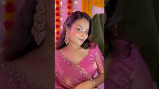 সাজ পার্বন🍁 PUJO SERIES MAKEUP LOOK 4 trendingshorts traditional saree nabomi pujolook [upl. by Emylee]