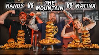 Icelands Tallest Burger Challenge w The Mountain Hafthorjulius and KatinaEatsKilos [upl. by Aurita717]