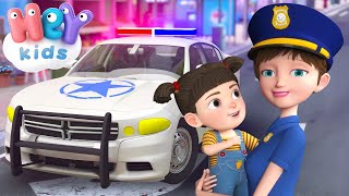 Police Car cartoon for kids 🚔 Educational songs for children  HeyKids [upl. by Raynell32]