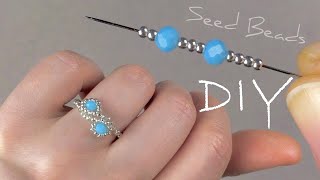 Simple Seed Bead Ring How to Make Easy Beaded Rings [upl. by Gayler]