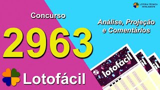 ANÁLISE E PROJEÇÃO PARA O CONCURSO 2963 DA LOTOFÁCIL [upl. by Adelice]