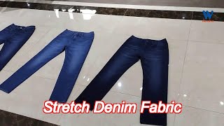 10Oz Premium Slub High Stretch Denim Fabric For Jeans Stock Lot [upl. by Eniagrom]