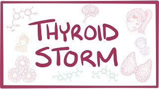 Thyroid storm  causes symptoms diagnosis treatment pathology [upl. by Anirtap]