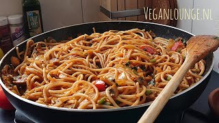 SPAGHETTI MAKEN MET CHAMPIGNON SAUS IN 20 MINUTEN VEGAN🍝😋🍅 [upl. by Kcerb560]