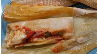 Looking for a EASY Tamal Recipe  Then try these CHEESY RAJAS TAMALES  tamales rajas con queso [upl. by Casimire]