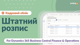 Штатний розпис  Кадровий облік  For Dynamics 365 Business Central Finance amp Operations [upl. by Yelwah]