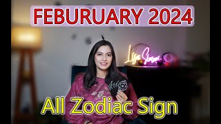 FEBRUARY 2024 Horoscope   February 2024 Monthly Prediction All 12 RashiZodiac Tarot [upl. by Akinnor980]