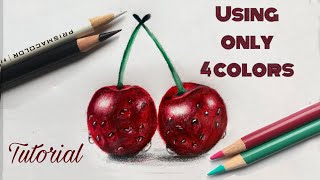 How To Draw Cherries  Colored Pencil Drawing For Beginners [upl. by Anuahsed]