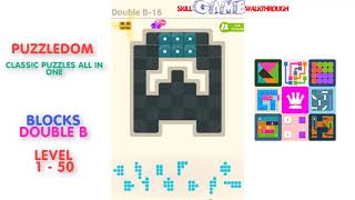 Puzzledom  Blocks Double B Level 1  50  Walkthrough [upl. by Pallas991]