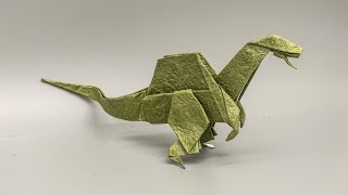 Origami Spinosaurus  Easy Origami Dinosaur [upl. by Nodyarg898]