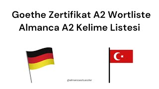 Almanca A2 Kelime Listesi  Goethe Zertifikat A2 Wortliste 1120 [upl. by Ayikin]